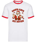 Santa Es De Seis Siete 6-7 - Hombre Ringer - Meme Brainrot Divertido 6 7