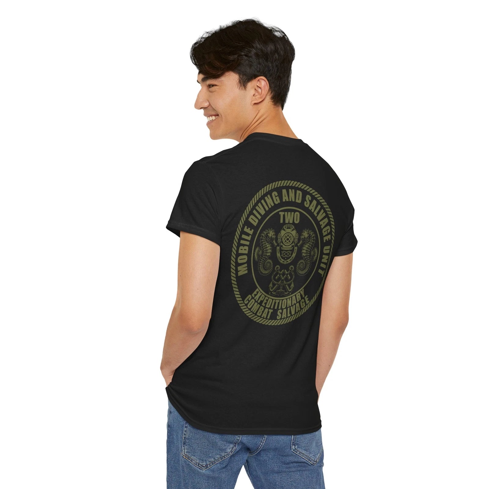 US Navy Combat Diver Mobile Diving & Salvage Unit 2 Special Operations Tshirt HQ