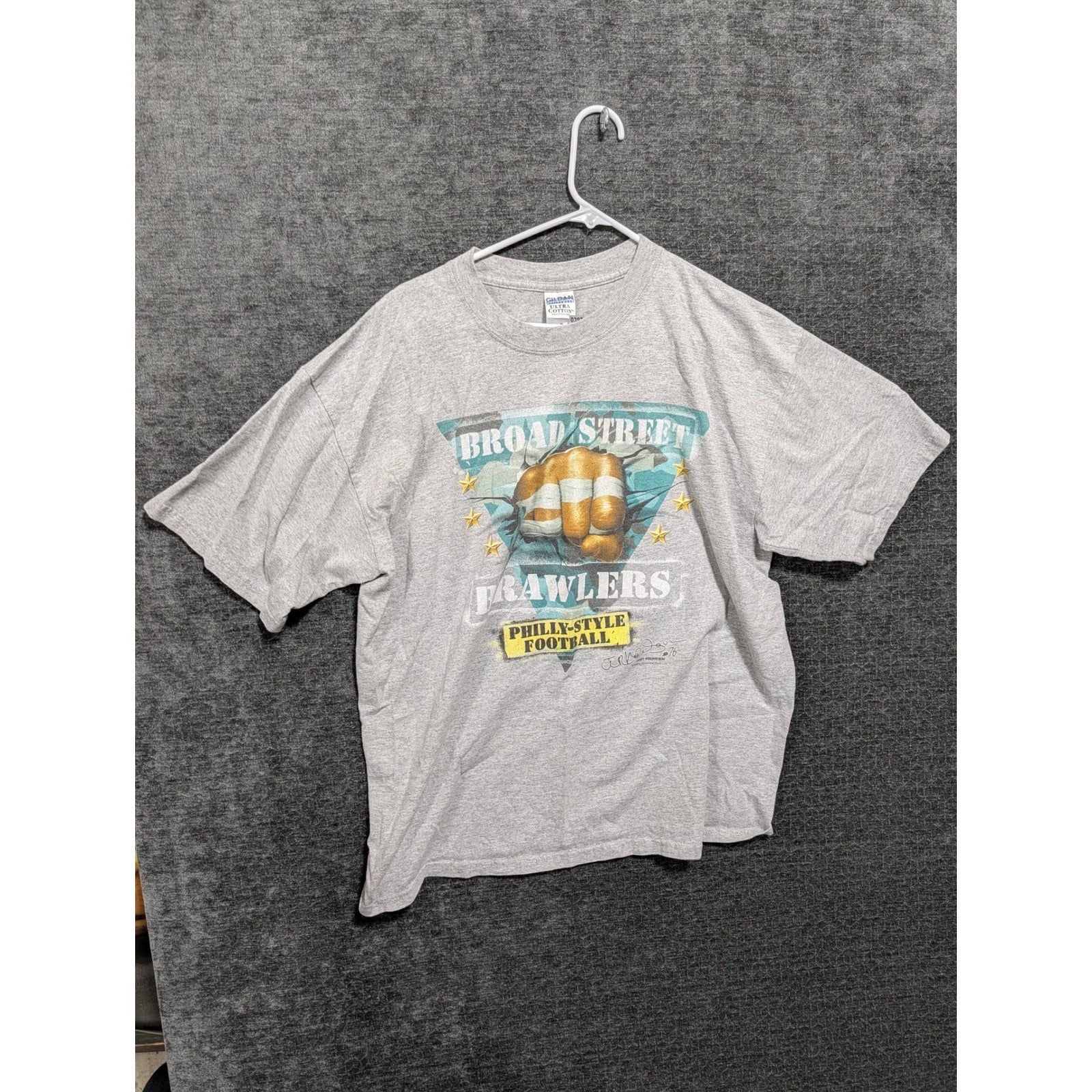 Gildan Broad Street Trawlers Philly Style Football T Shirt XL Gray