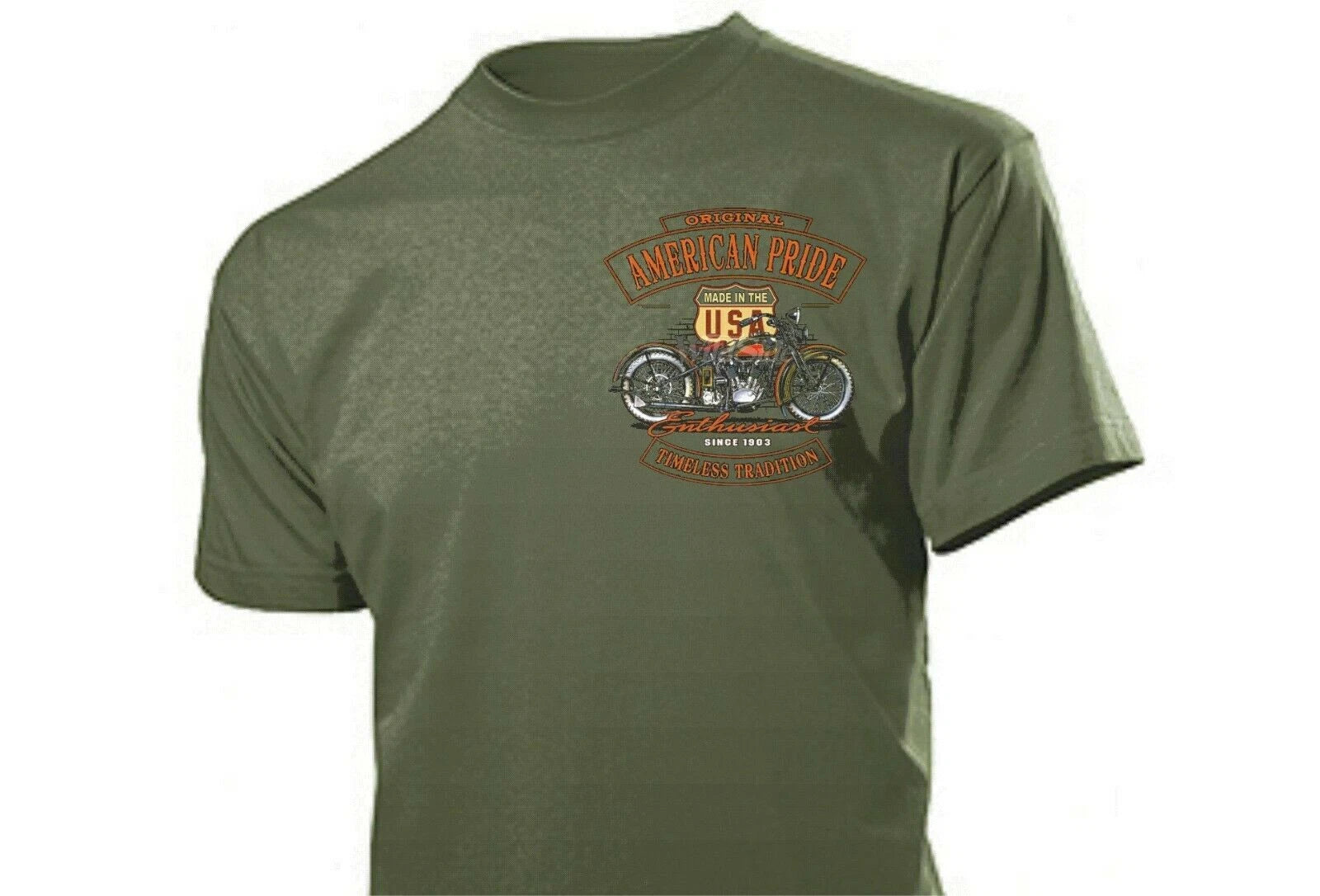 The American Pride Timeless Tradition Motorcycle Rockabilly Biker Shirt US