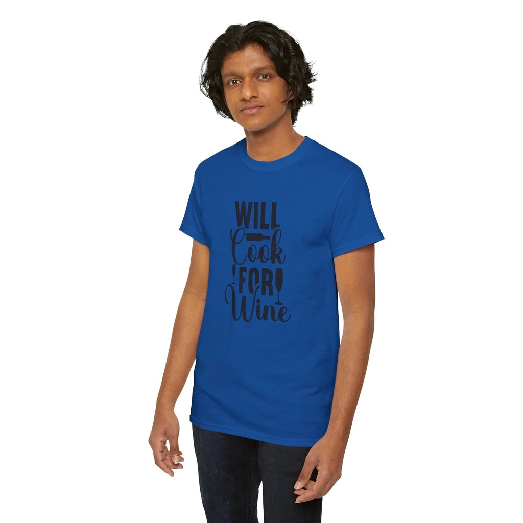will cook for wine T-Shirt – Funny Culinary Chef Foodie Graphic Tee