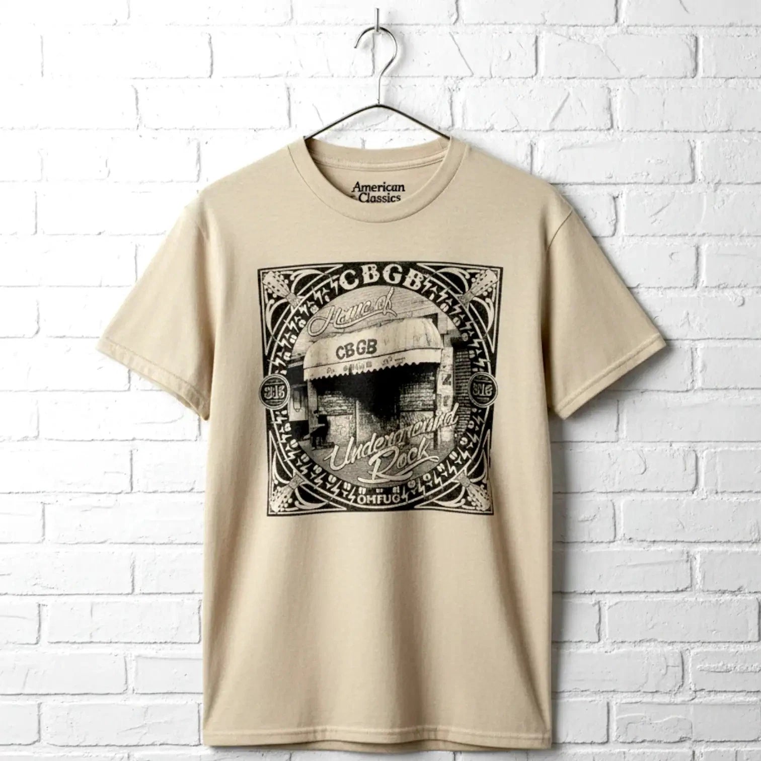 CBGB OMFUG Men's T Shirt NYC Storefront 315 Bowery Punk Rock Vintage Music Merch