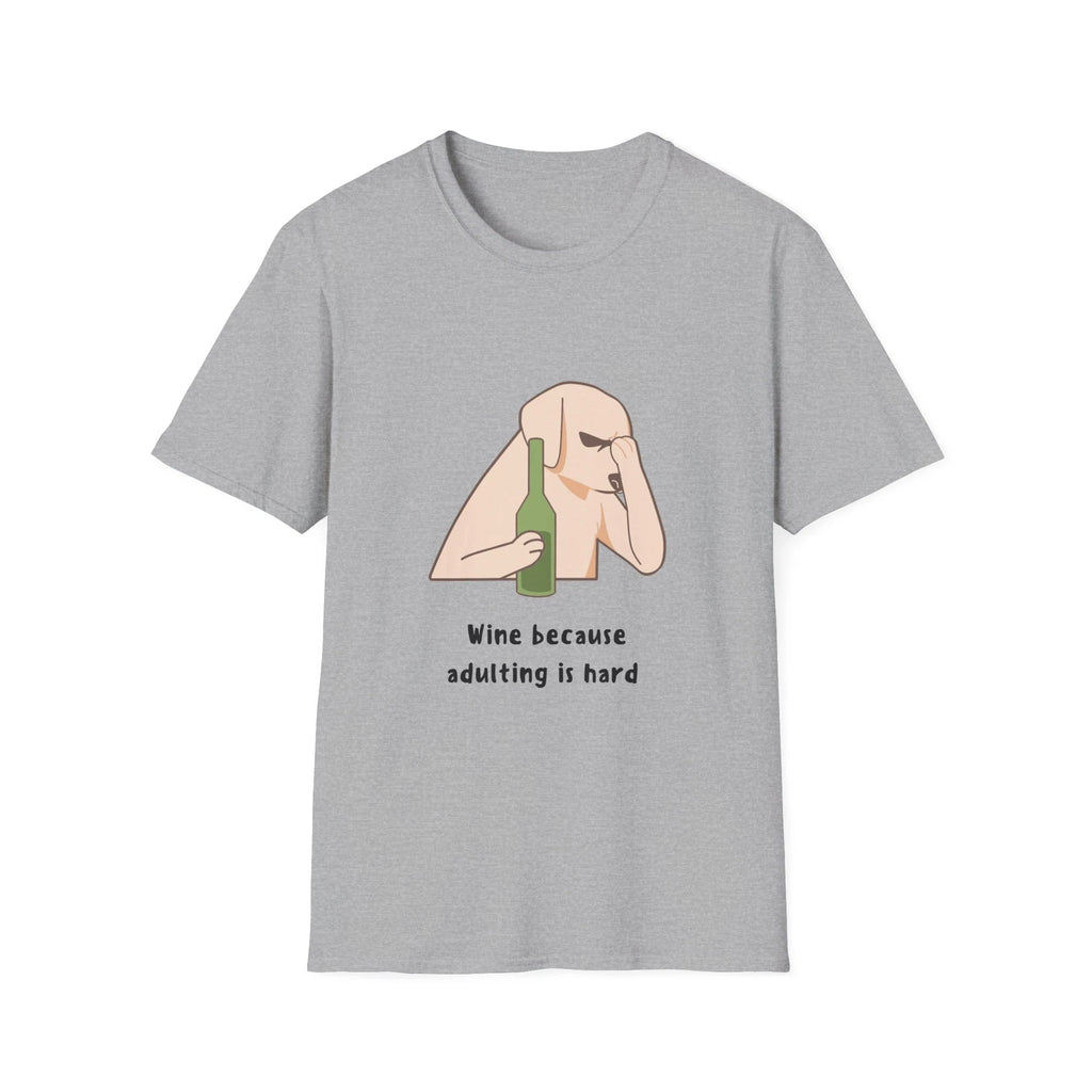 Funny Wine Adulting Unisex Softstyle T-Shirt