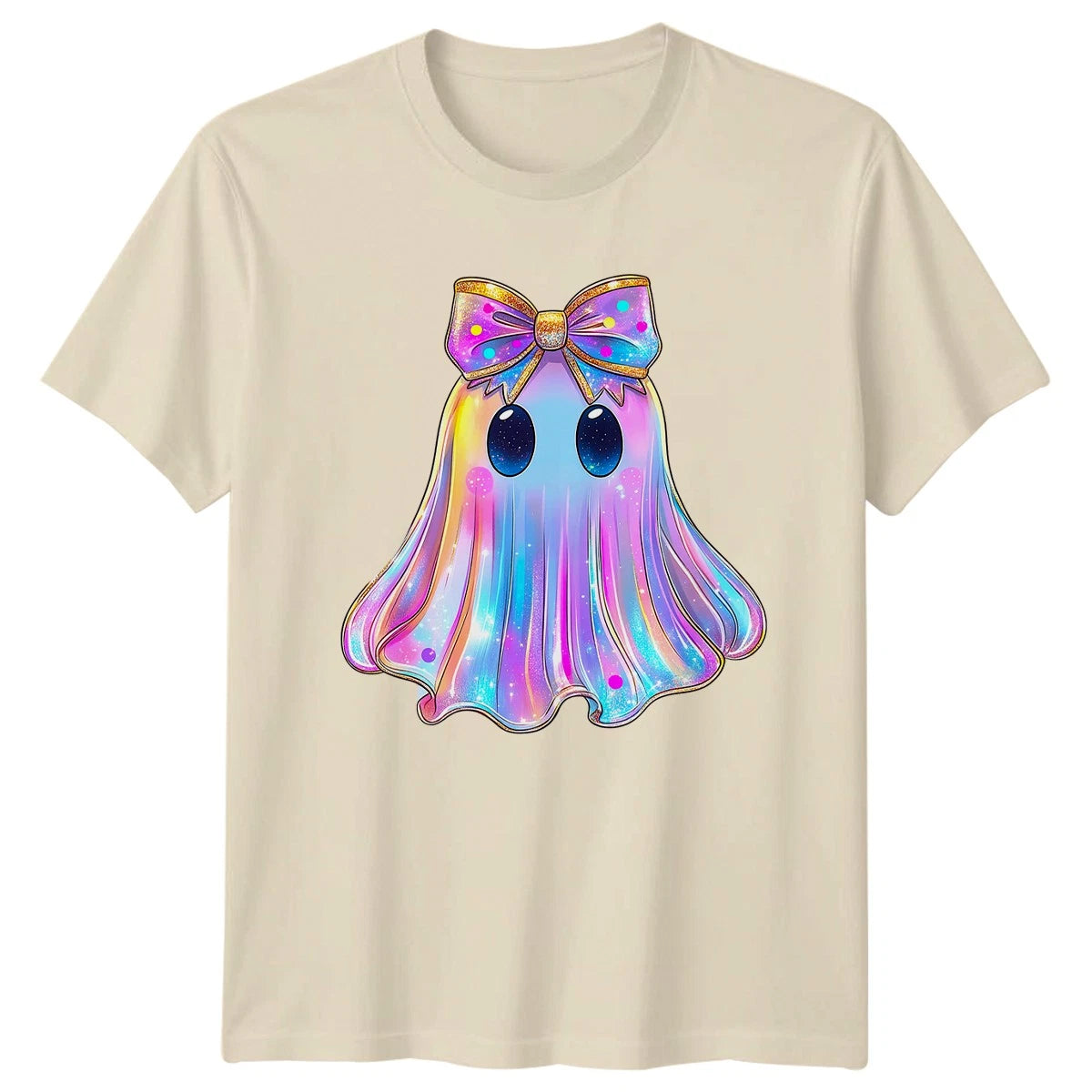 Kawaii Ghost Bow Fantasy Ghosts Mens T-Shirt Womens Tee Graphic Unisex Top