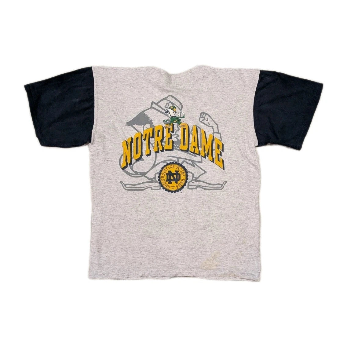Vintage 90s Artex Notre Dame Baseball Style Jersey Colorblock T-shirt Size XL