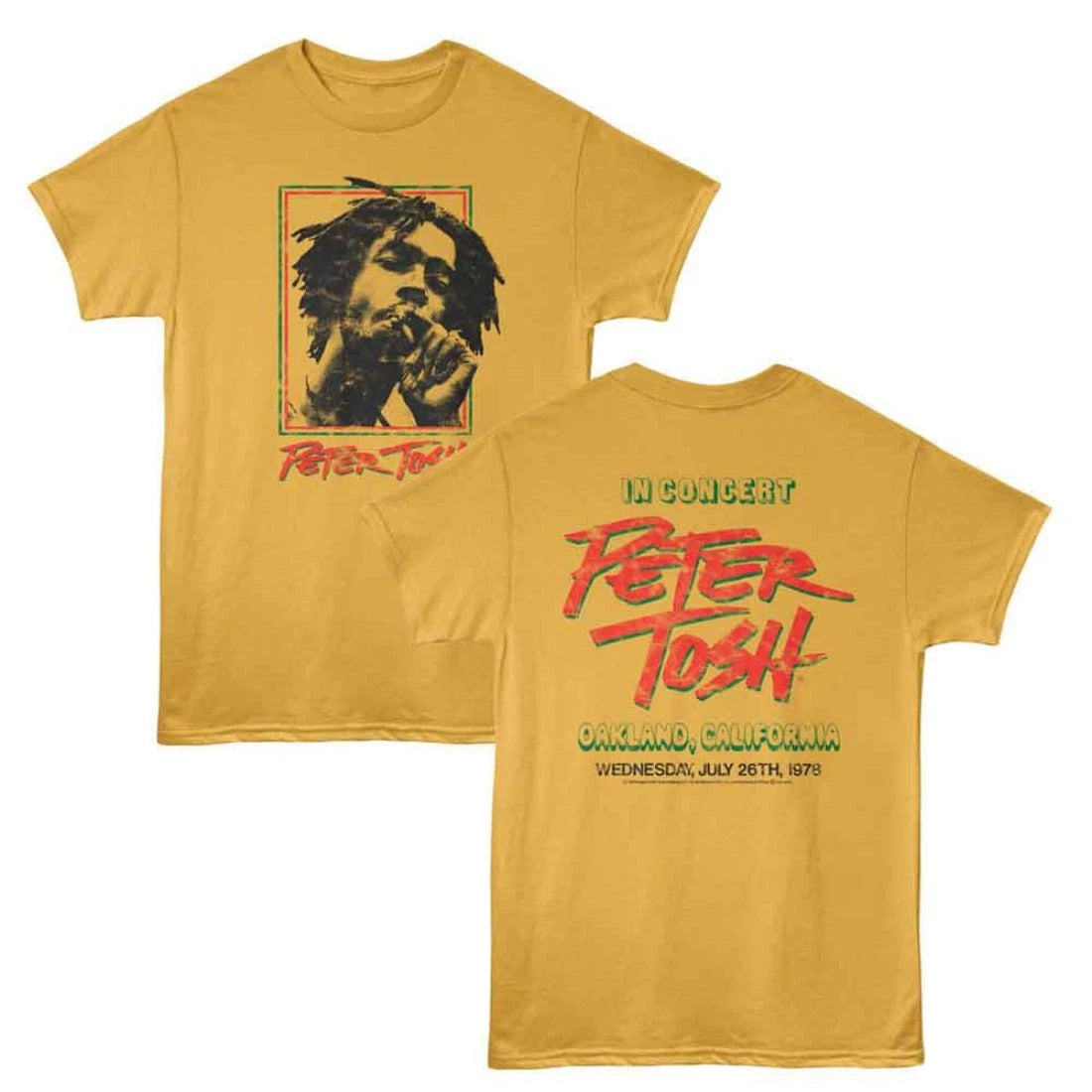 Peter Tosh Oakland 78 Front and Back Print T-Shirt