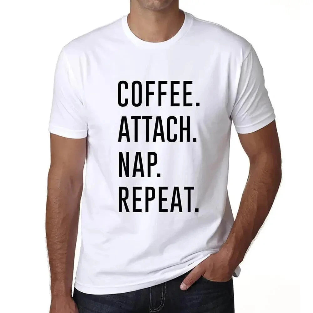 ULTRABASIC men's t-shirt coffee attachment nap repetition coffee