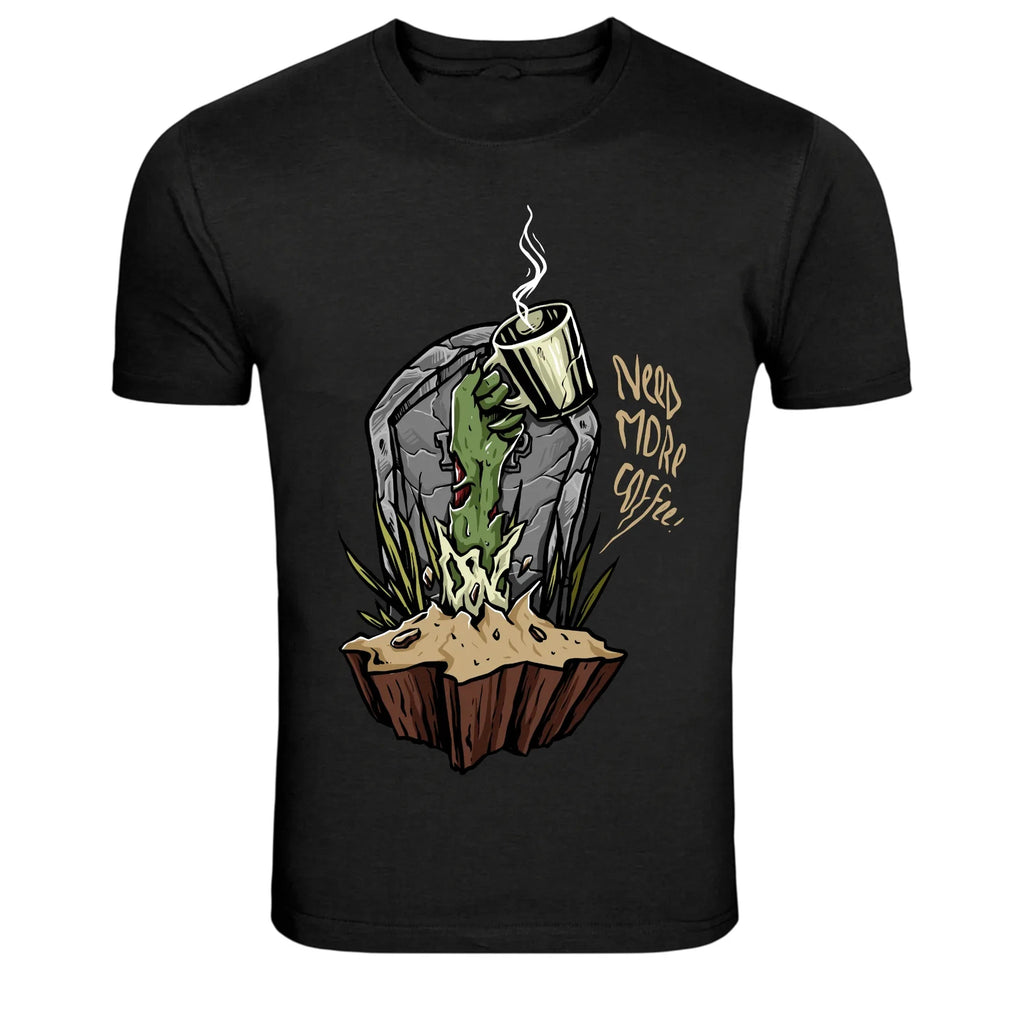 Zombie Hand Need More Coffee Funny Graphic T Shirt