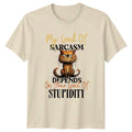 My Level Of Sarcasm Depends On T-Shirt Grumpy Cat Animal Humor Birthday