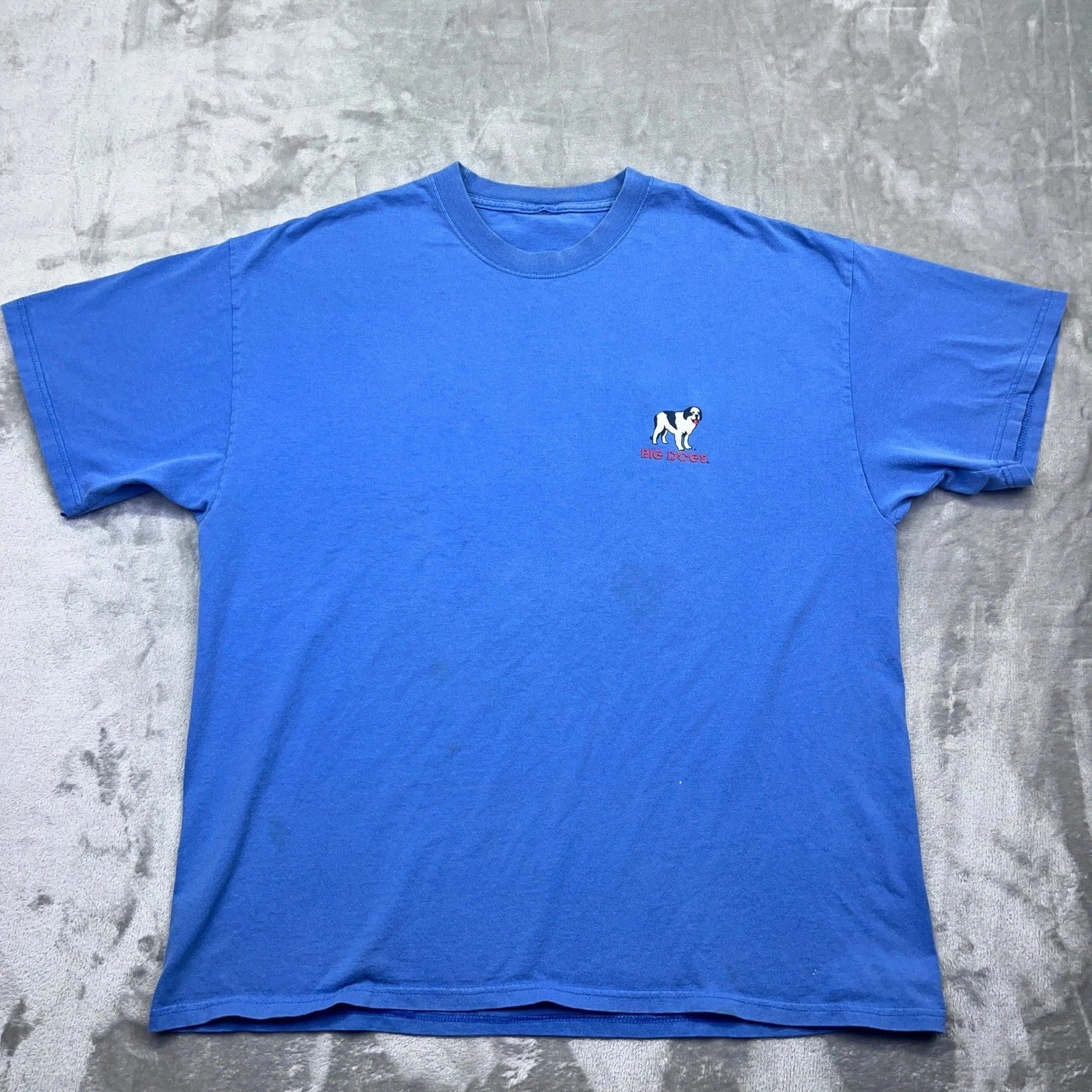 Big Dogs T-Shirt Men's Lead or Follow Graphic Blue Short Sleeve Tee Y2K Sz M/L