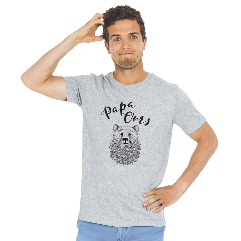 T-Shirt Man short Sleeve Gray, Papa Bear