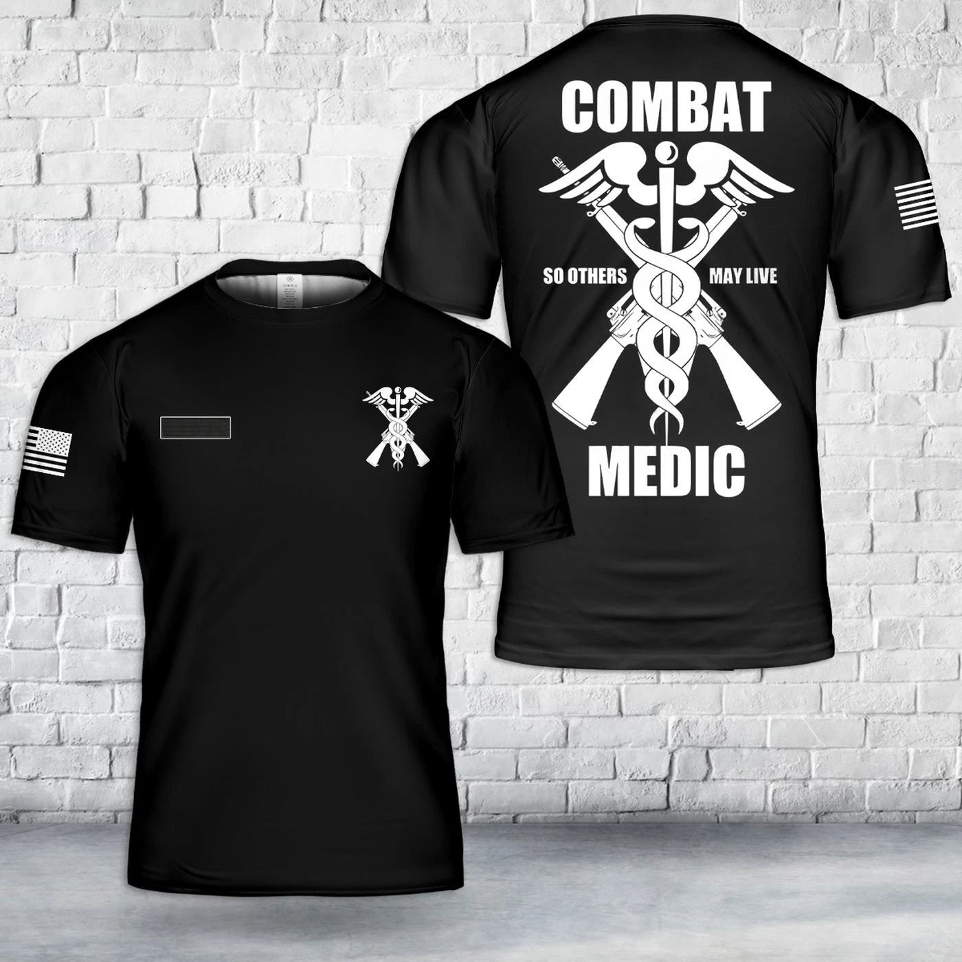 Custom Name US Army Combat Medic T-Shirt Gift For Dad
