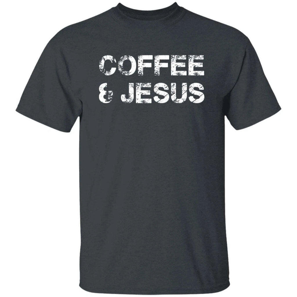 Coffee and Jesus Unisex T-shirt Christion Faith tee black dark heather