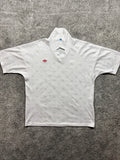 Adidas Trefoil Allover Jacquard Vintage 80s Football Shirt White Archive L