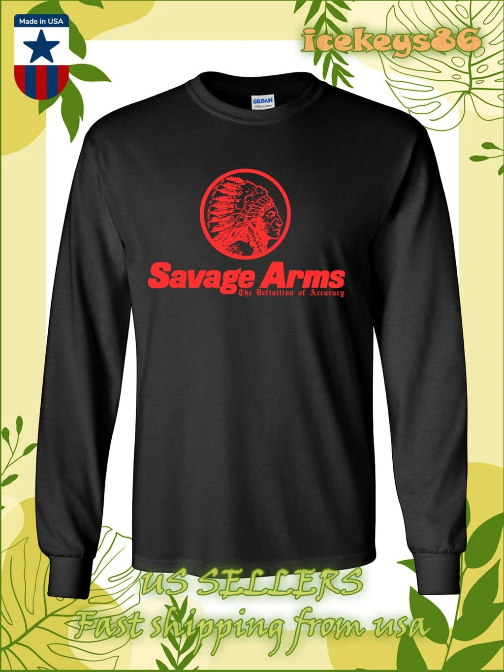Savage Arms The Definition of Accuracy Men's Long Sleeve T-Shirt American Tee