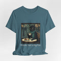 Black Cat Café Illustration Sarcastic Kitty Tee People..Not a Big Fan Cat Shirt