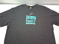 Plain Lazy Party Animal T-Shirt XXL Grey Graphic Tee Funny Slogan 100% Cotton