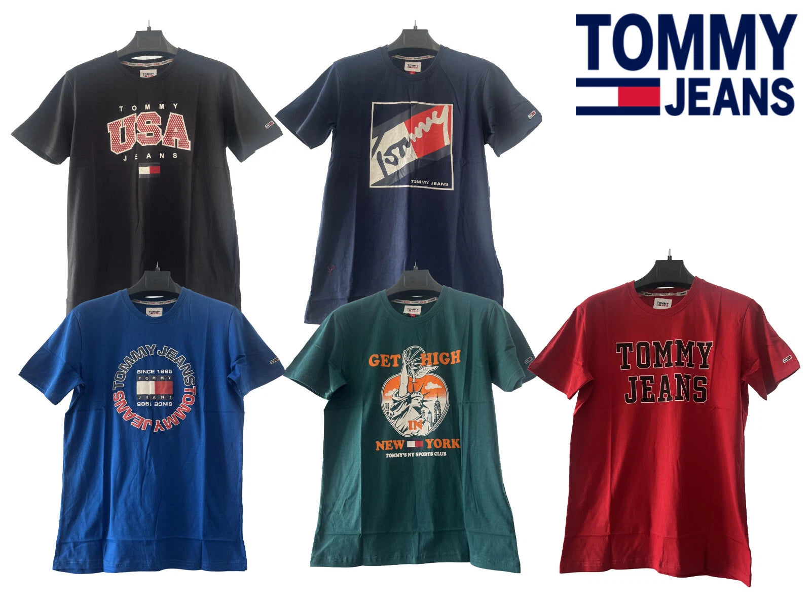 Tommy Jeans T Shirts Varsity Logo Retro Tommy Hilfiger Organic Cotton Tees