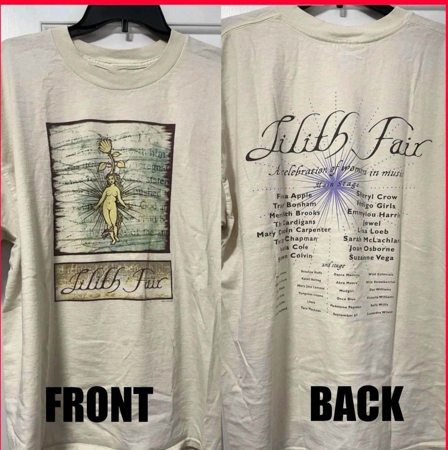 Lilith Fair 1997-1998 Reprint T-shirt All Size for fans