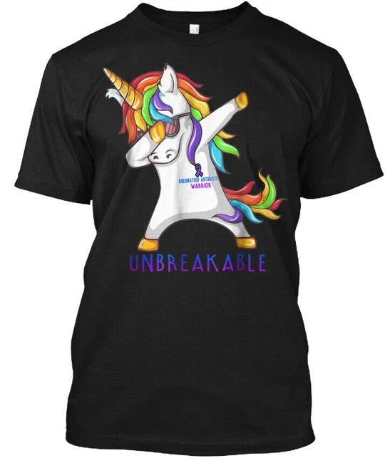 Unicorn Rheumatoid Arthritis Warrior Unb T-Shirt Made in the USA Size S to 5XL