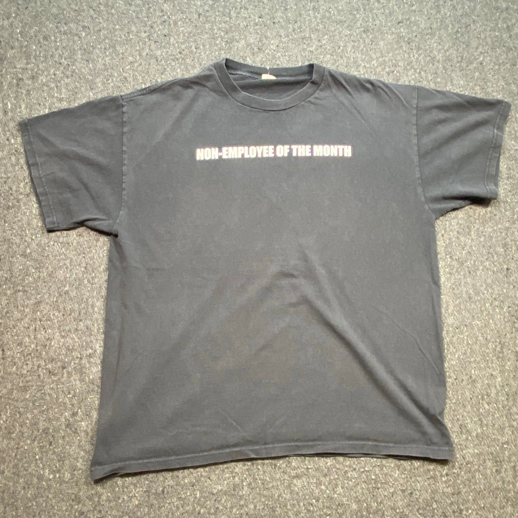 Non-Employee of the Month TShirt Sz L Mens Black Grunge Skater Sarcastic Graphic