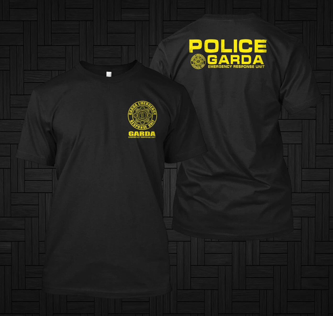 New Ireland Irish Cops Police swat Garda Emergency  -  Custom front and back tee