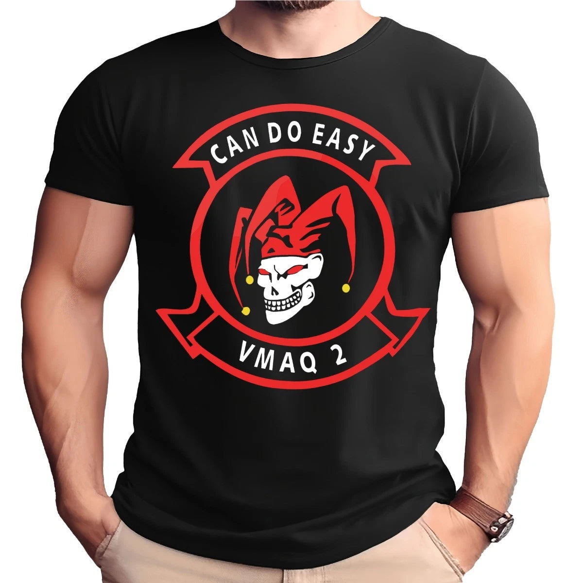 VMAQ-2 Can Do Easy - Jester Skull Logo Shirt
