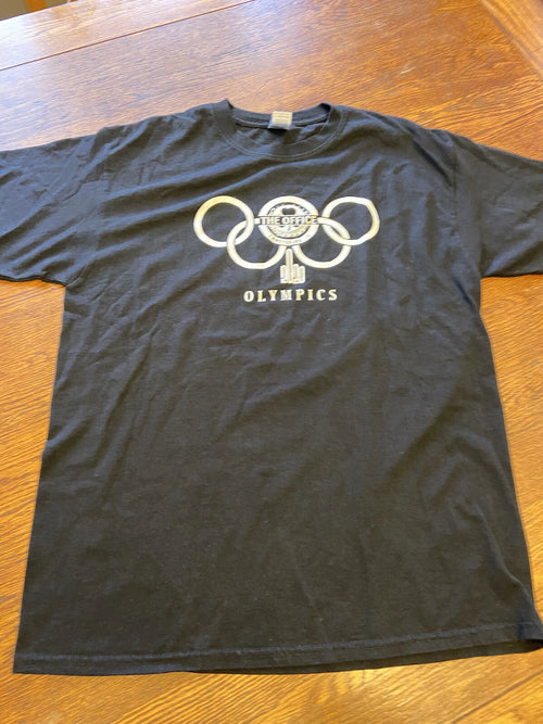 2020 Olympics The Office Emmetsburg, IA Black Graphic T-Shirt Sz L