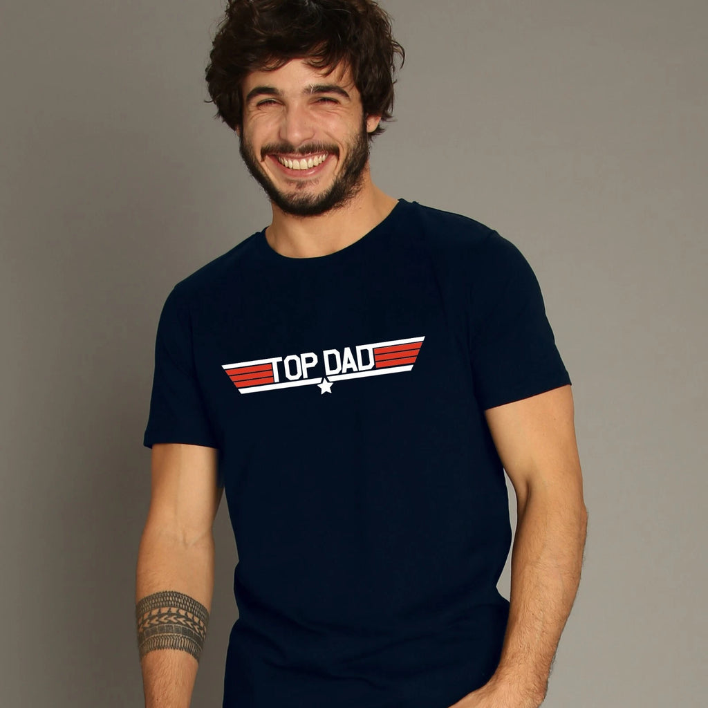 T-Shirt Man short Sleeve Top Dad Color Navy Blue