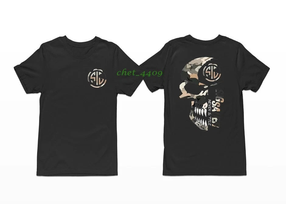 2025 Summer Men's Camo Shirt, With Sig Sauer Never Settle T-shirt Unisex shirt
