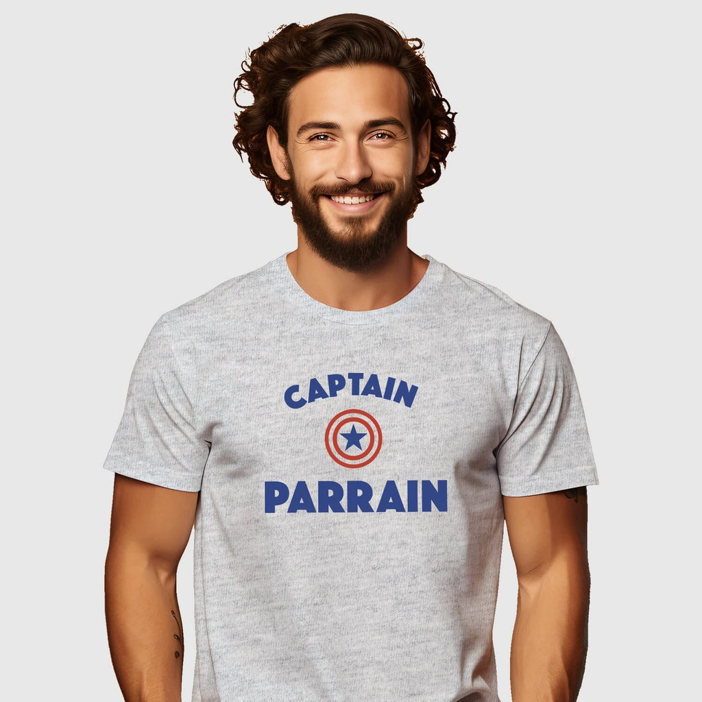T-Shirt Man short Sleeve Gray, Captain Godfather