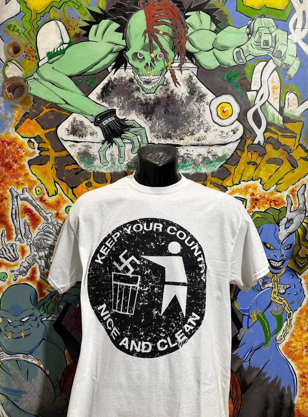 Keep Your Country Nice and Clean Shirt Anti Racist Officer Friendly Punk OI