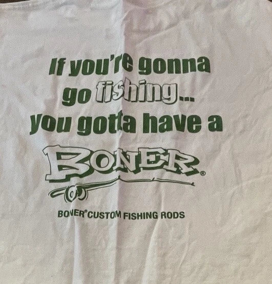 Large Unisex T-Shirt Boner Sportswear Custom Fishing Rods Funny Dad Gift