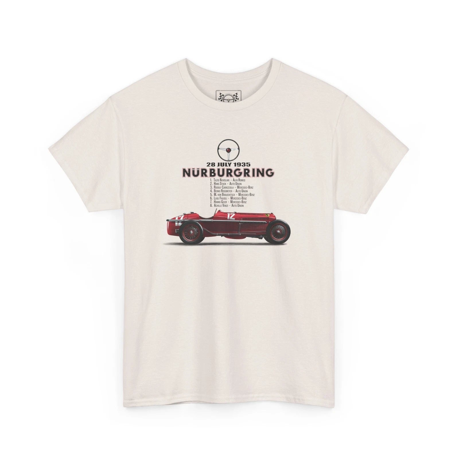 Tazio Nuvolari Nürburgring T-Shirt - Nordschleife Racing Tee - Alfa Fans Gift