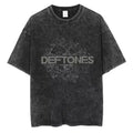 Men’s cotton Washed Black Deftones Graphic T Shirt Vintage Style Band Tee S–
