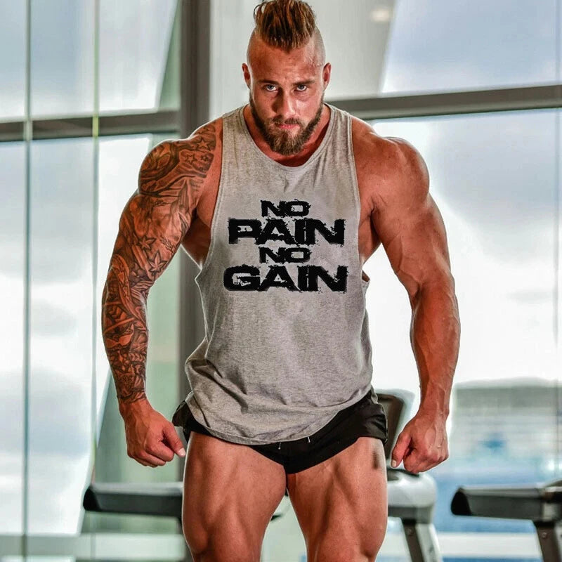 Men's Gym Workout Stringer Tank Tops Muscle Tee Bodybuilding Sleeveless T-Shirts