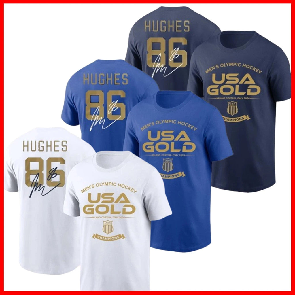 Jack Hughes #86 USA Hockey Team 2026 Winter Olympics Championship Name & Number