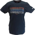 Lambretta Mens Original Logo Crew Neck Short Sleeve Retro T-Shirt Navy Medium