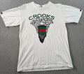 Crooks & Castles Shirt Men Medium White Medusa Big Face Graphic Tee Streetwear