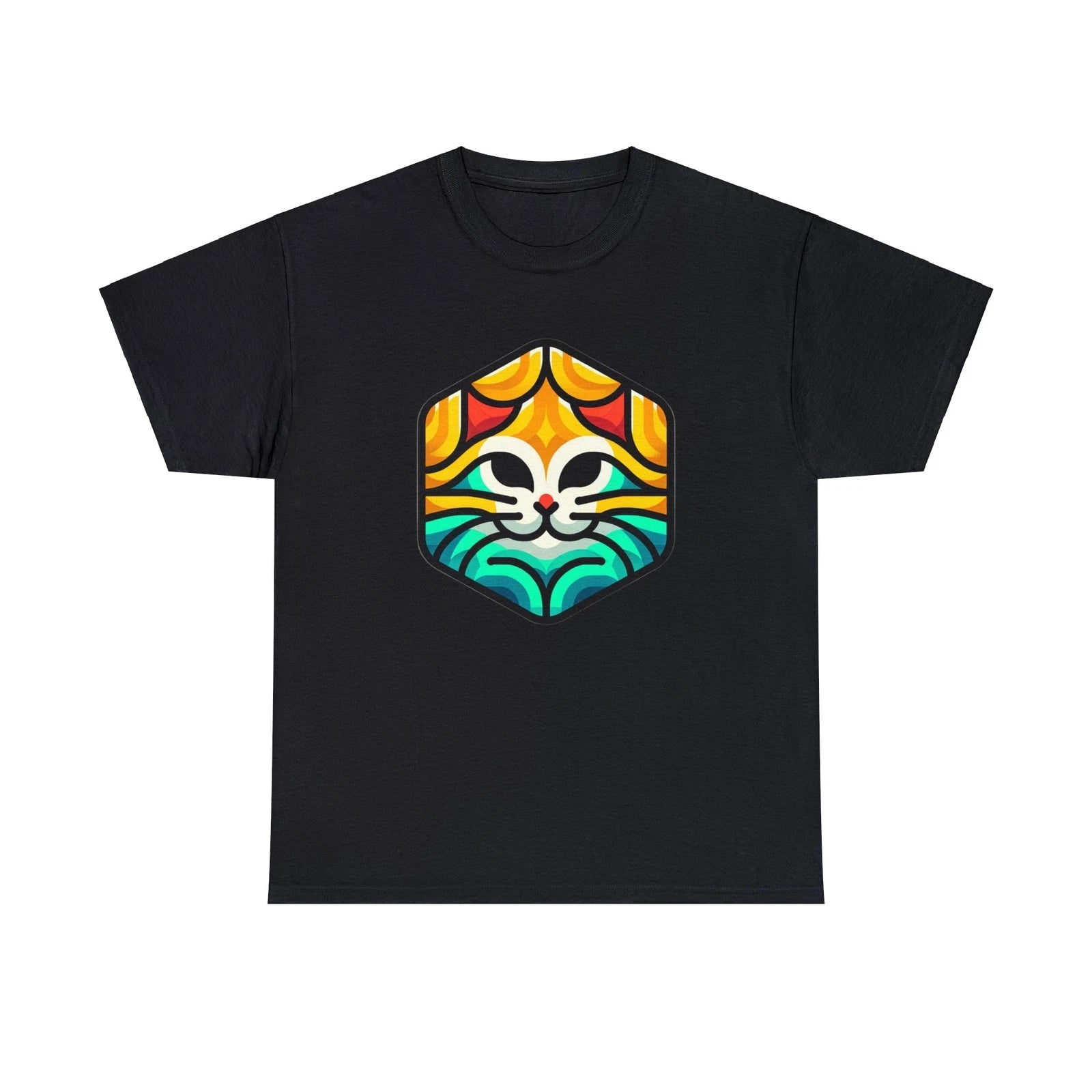 Unisex Adult T Shirt "Mosaic Whisker Bliss" Vibrant Cat Pop Art Pet Lover Gift