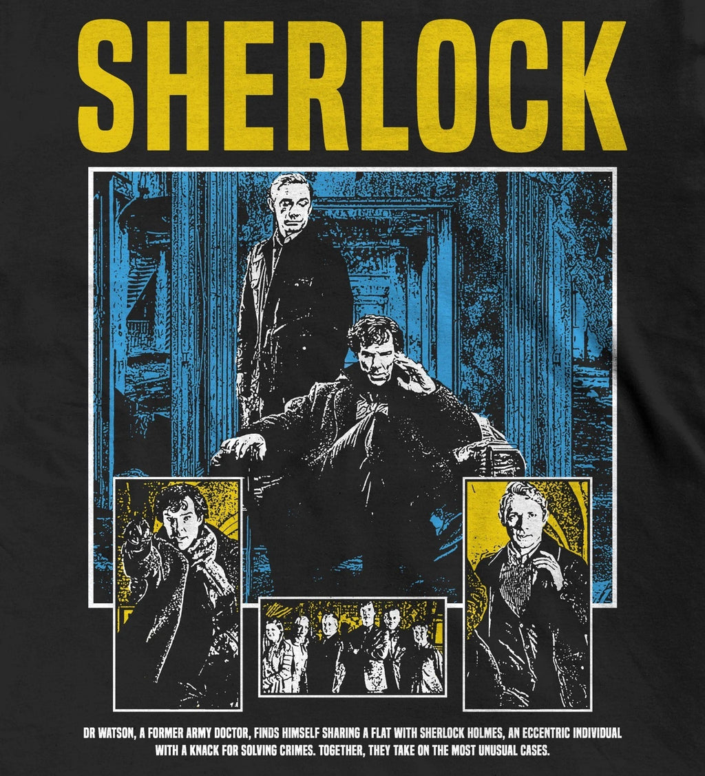Sherlock BBC Graphic Tee, Benedict Cumberbatch Holmes Watson, The Game Is On