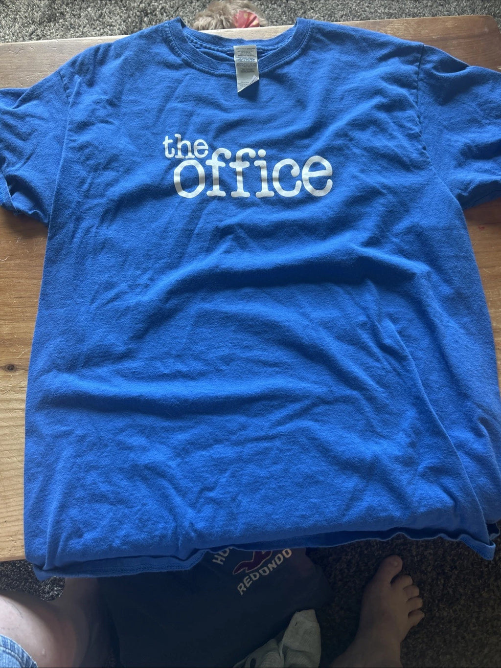 Men's Medium Short Sleeve T-Shirt Blue: The Office Printed On Front