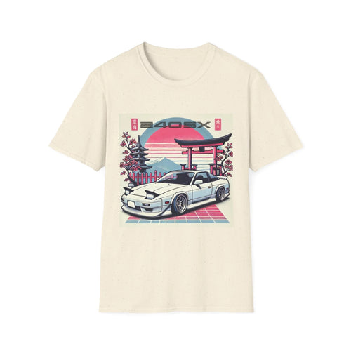 240SX Shirt – Retro JDM Pop-up Headlights, Japanese Temple Art Tee