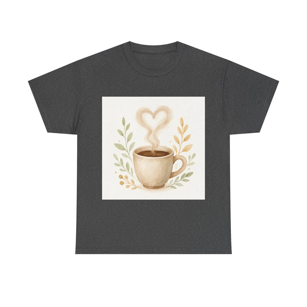 Cozy Scene Of Coffee Cup With Steam Forming A Heart Shape Shirt, Cozy Aesthet...