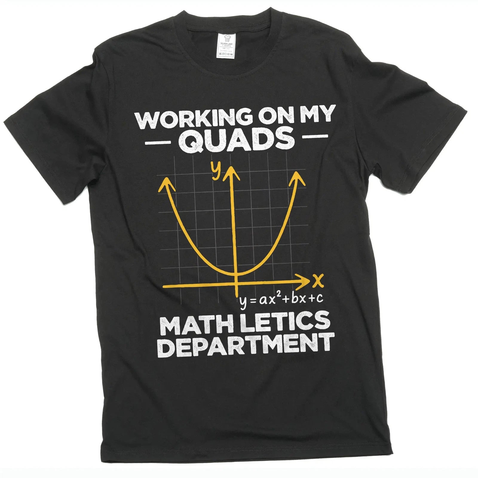 Men's funny working on my quads math letics T-shirt science gym workout tee