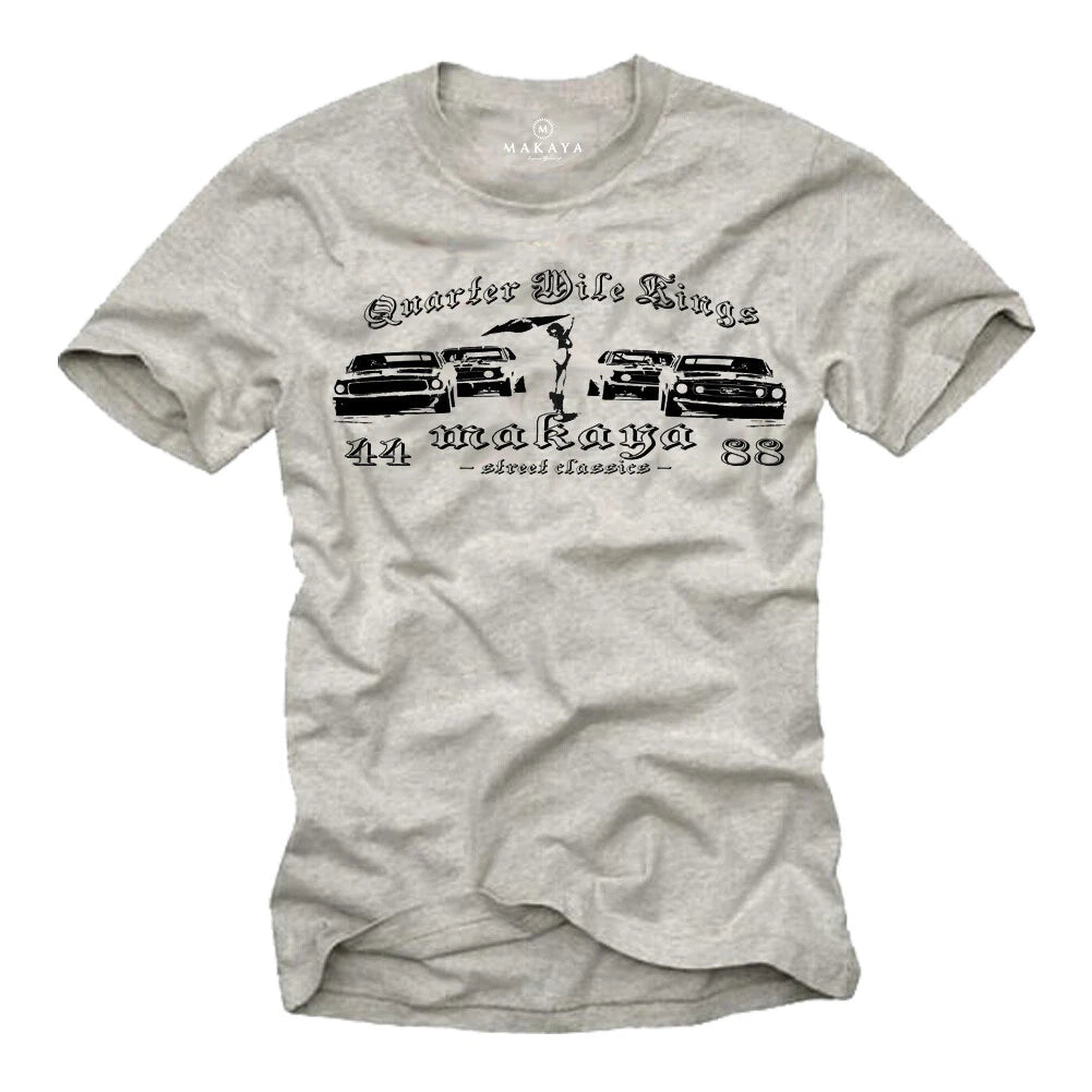 Custom Muscle Car Men's T-Shirt with Mustang Race - Men's Car Tuning Shirt