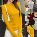 Y2K Long Sleeve Top Everyday Casual 95% Polyester 5% Spandex Solid Color