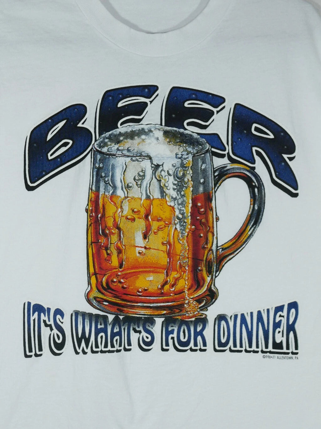 Vtg Hanes Beer It's What's For Dinner T-shirt NOS