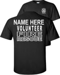 Custom Volunteer Fire Rescue T-Shirt Firefighter