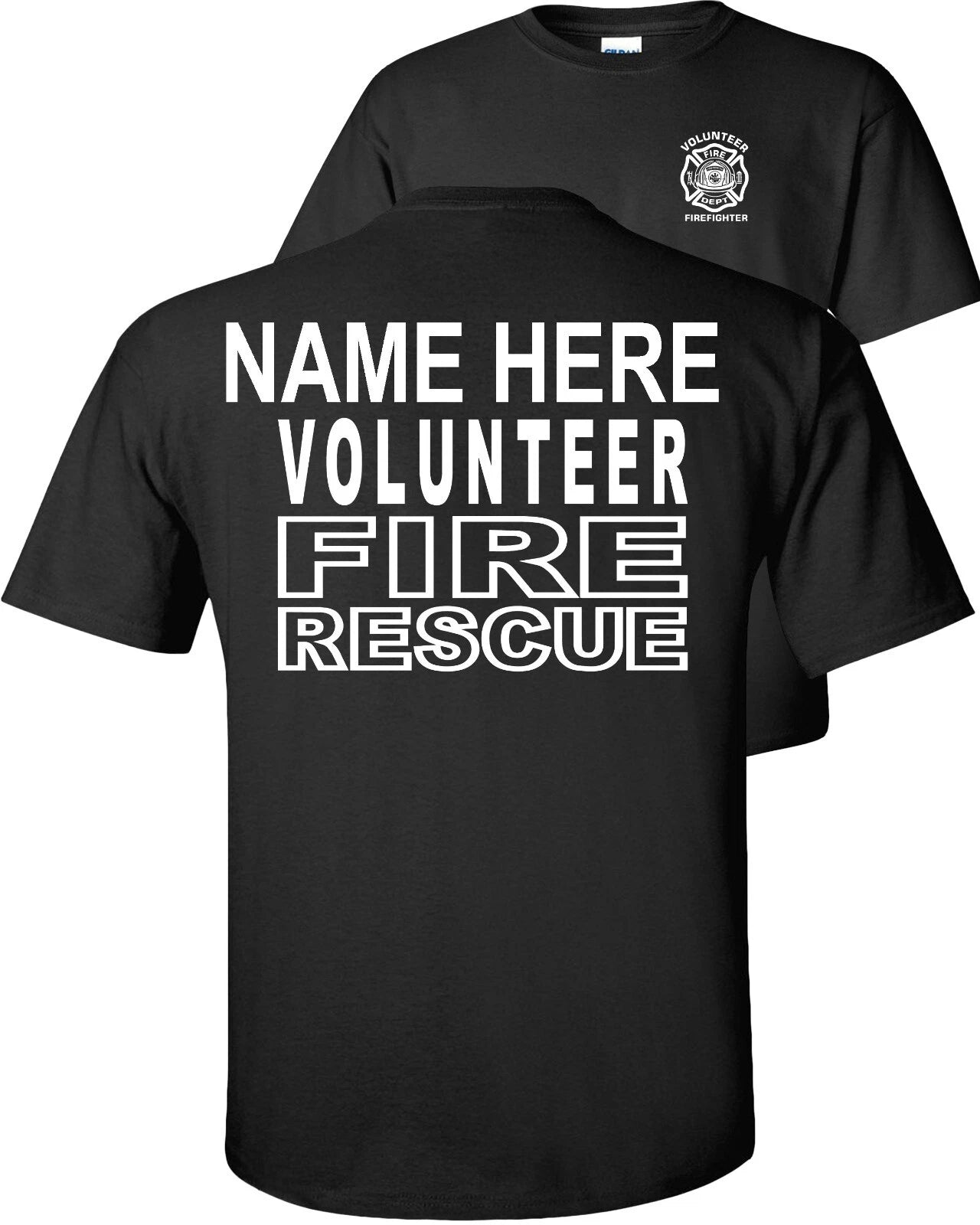 Custom Volunteer Fire Rescue T-Shirt Firefighter